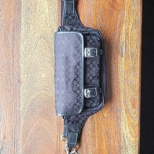 Coach black classic adjustable fanny pack